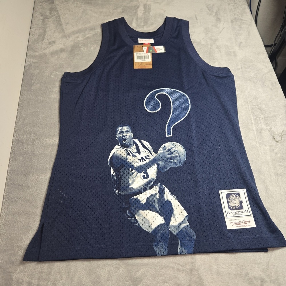 Mitchell & Ness Allen Iverson Georgetown Jersey The Answer #3 Graphic Blue Men M